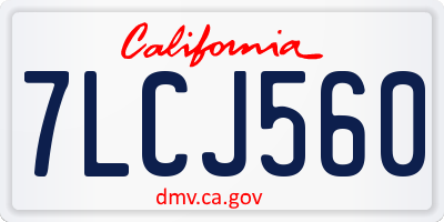 CA license plate 7LCJ560