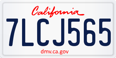 CA license plate 7LCJ565