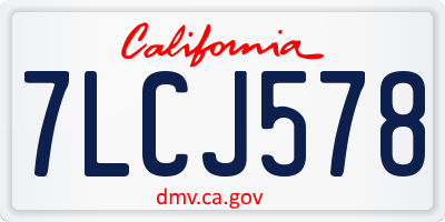 CA license plate 7LCJ578