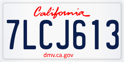 CA license plate 7LCJ613