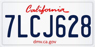 CA license plate 7LCJ628
