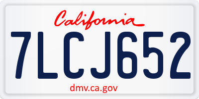 CA license plate 7LCJ652