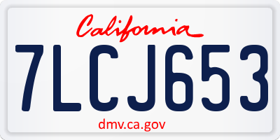 CA license plate 7LCJ653
