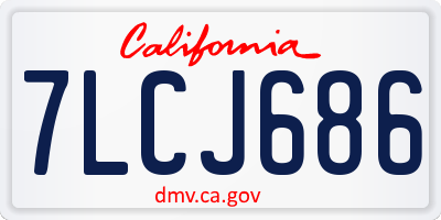 CA license plate 7LCJ686