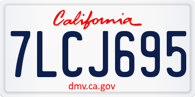 CA license plate 7LCJ695