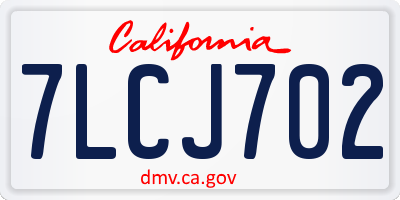 CA license plate 7LCJ702
