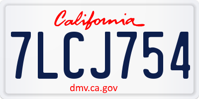 CA license plate 7LCJ754