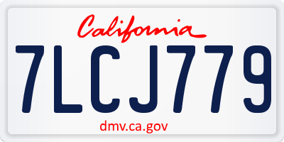CA license plate 7LCJ779