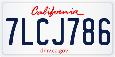 CA license plate 7LCJ786