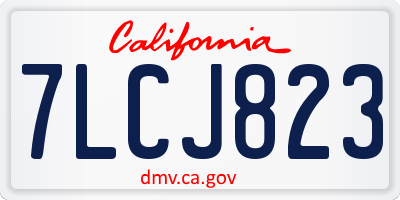 CA license plate 7LCJ823