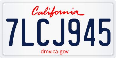 CA license plate 7LCJ945