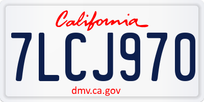 CA license plate 7LCJ970