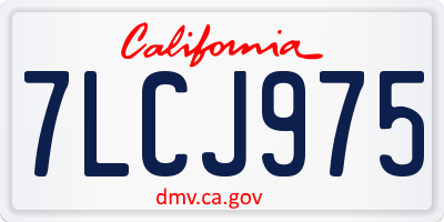 CA license plate 7LCJ975