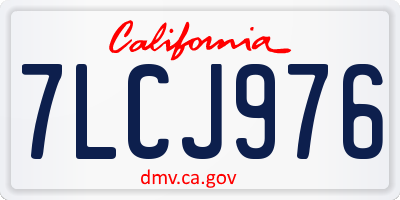 CA license plate 7LCJ976