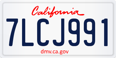 CA license plate 7LCJ991