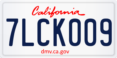 CA license plate 7LCK009
