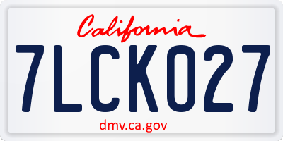 CA license plate 7LCK027