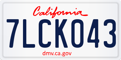 CA license plate 7LCK043