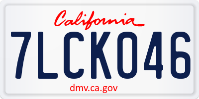 CA license plate 7LCK046
