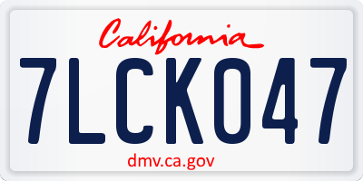 CA license plate 7LCK047