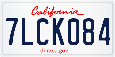 CA license plate 7LCK084