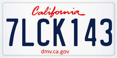 CA license plate 7LCK143