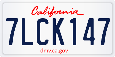 CA license plate 7LCK147
