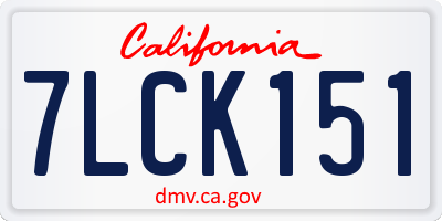 CA license plate 7LCK151