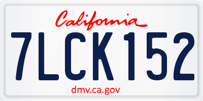 CA license plate 7LCK152