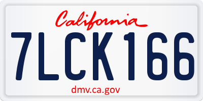 CA license plate 7LCK166