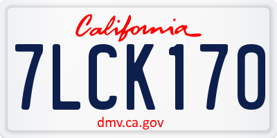 CA license plate 7LCK170