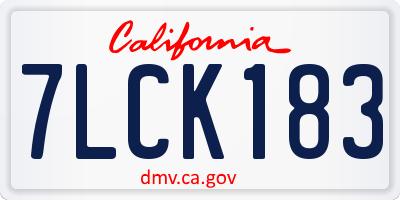 CA license plate 7LCK183