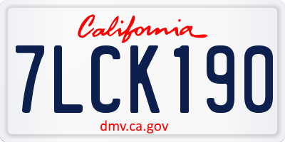 CA license plate 7LCK190