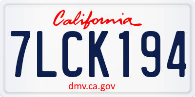 CA license plate 7LCK194