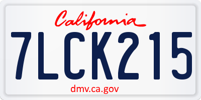 CA license plate 7LCK215