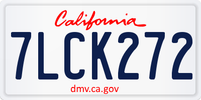 CA license plate 7LCK272