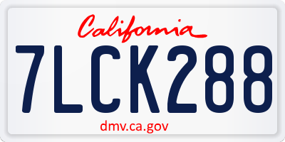 CA license plate 7LCK288