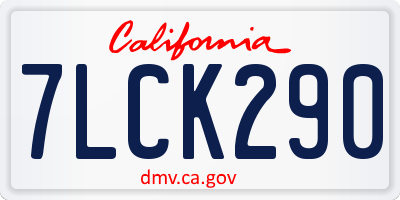 CA license plate 7LCK290