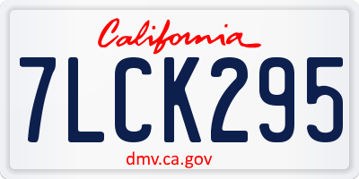 CA license plate 7LCK295