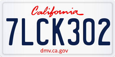 CA license plate 7LCK302