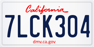 CA license plate 7LCK304