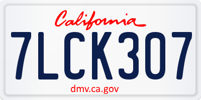 CA license plate 7LCK307
