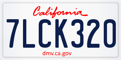CA license plate 7LCK320