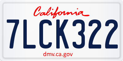 CA license plate 7LCK322