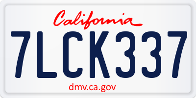 CA license plate 7LCK337