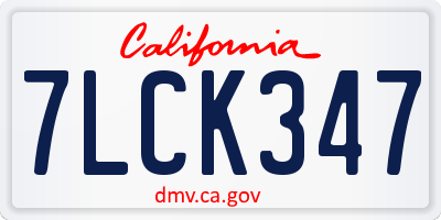 CA license plate 7LCK347