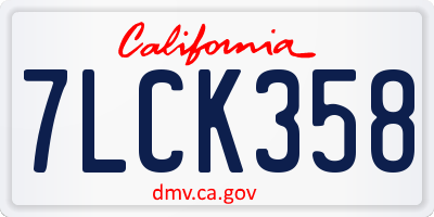 CA license plate 7LCK358
