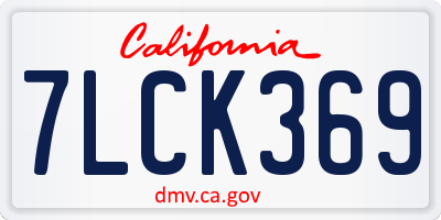 CA license plate 7LCK369