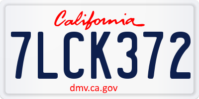 CA license plate 7LCK372