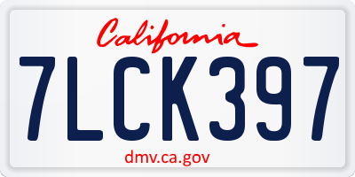 CA license plate 7LCK397